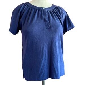 Womens Shirt Size Small Blue Scoop Neck Casual Coastal Gardening Hiking Outdoors